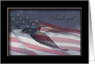 Thank you, Eagle Scout Project, Eagle Flying with Flag in Background card