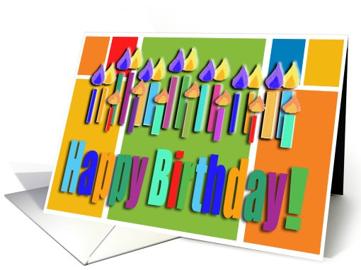 Happy Birthday from all of us, Colorful Candles card (687816)