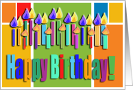 Happy Birthday from all of us, Colorful Candles card