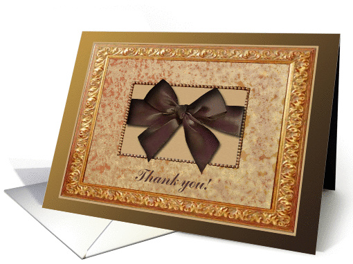 Thank you to Bridesmaid, Brown Velvet Bow Look card (689757)