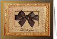 Thank you to Bridesmaid, Brown Velvet Bow Look card