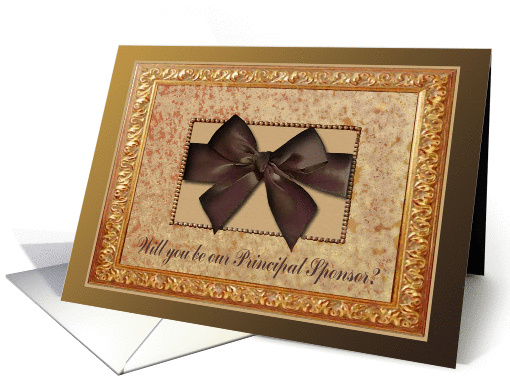 Principal Sponsor Invitation, Brown Velvet Bow Look card (690311)