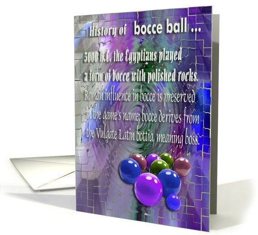 bocce ball, History card (690702)