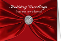 Holiday Greetings from our new address, Fabulous Christmas Red Sash card