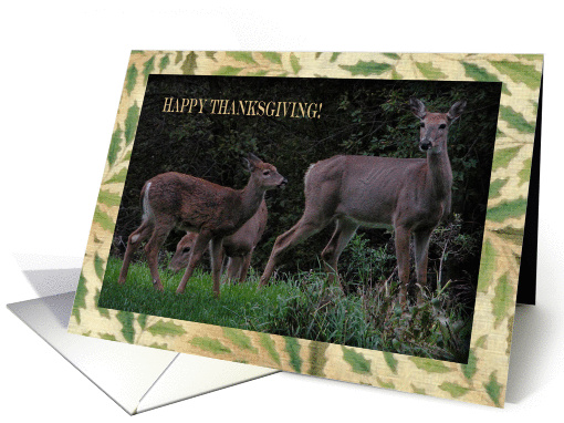 Deer Family, Happy Thanksgiving, Across the Miles card (696301)