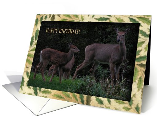 Deer Family, Birthday, From all of us card (696647)