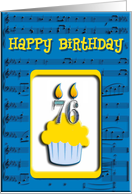 76th Birthday Cupcake, Happy Birthday card