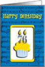 76th Birthday Cupcake, Happy Birthday card