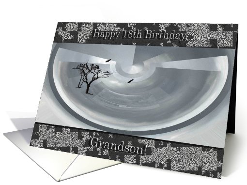 Birthday Greetings, 18th Birthday for Grandson, Into the Clouds card