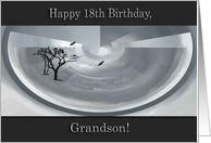 Birthday Greetings, 18th Birthday for Grandson, Into the Clouds card