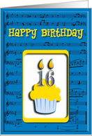 16th Birthday Cupcake card