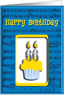 66th Birthday Cupcake card