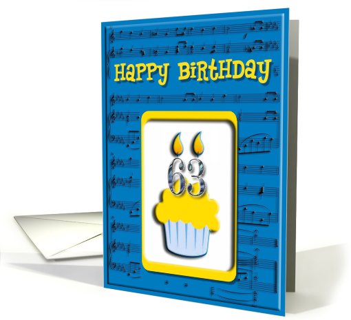63rd Birthday Cupcake card (707390)