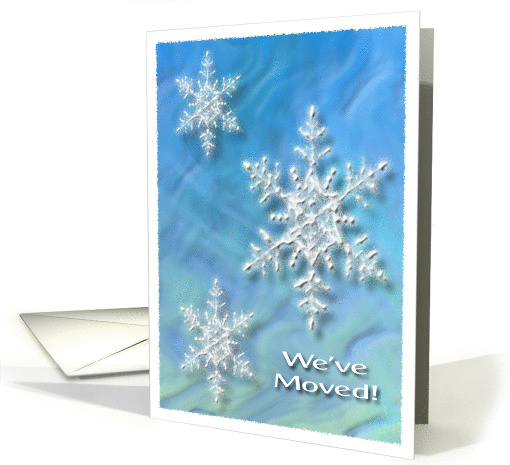 Snowflakes on Blue, We've moved card (709661)