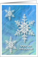 Snowflakes on Blue, We’ve moved card