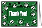 Thank you to Soccer Coach, Soccer Balls, Green, Black and White card