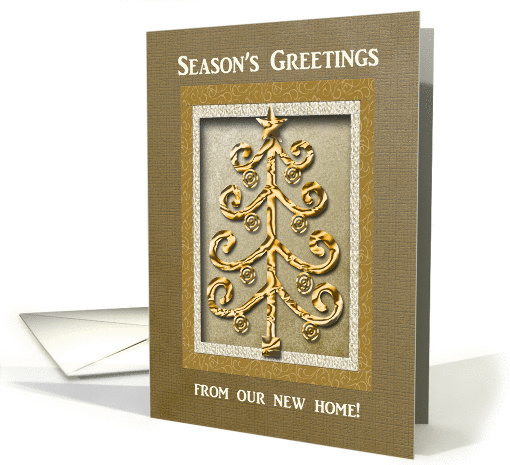 Gold Tree, New Home, Season's Greetings card (715846)
