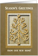 Gold Tree, New Home, Season’s Greetings card
