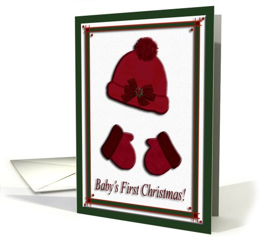 Red Cap and Mittens, Baby's First Christmas card (723930)