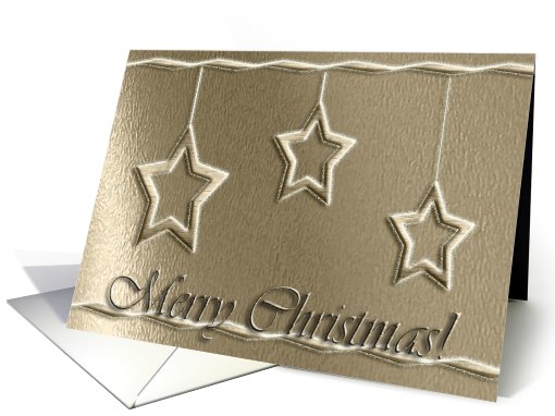 Gold Stars, Merry Christmas card (729575)