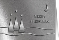 Three Trees on Silver, Merry Christmas card