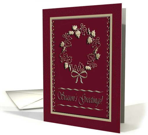 Golden Wreath on Red, Season's Greetings card (731558)