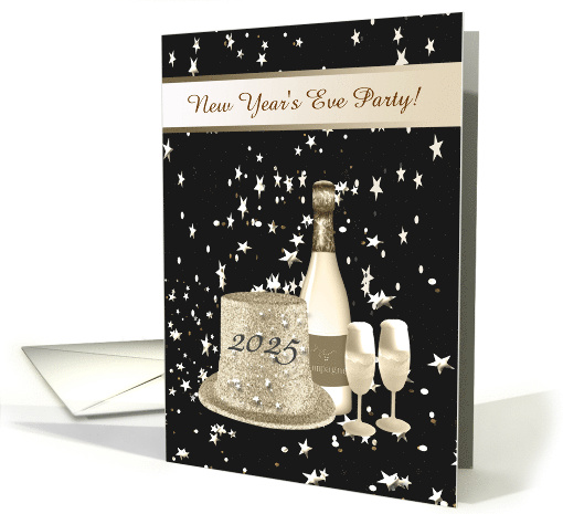 New Year's Eve Party Invitation, Hat, Champagne & Glasses... (733021)