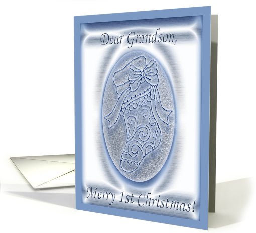 Blue Stocking, 1st Christmas to Grandson card (734884)