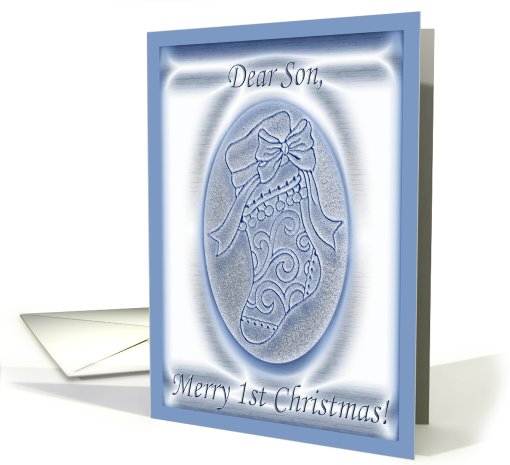 Blue Stocking, 1st Christmas to Son card (734886)