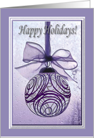 Purple Ornament, Happy Holidays, New Address card