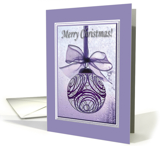 Purple Ornament with Bow, Merry Christmas, New Address card (737049)