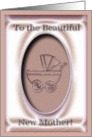 Baby Carriage, Congratulations to Daughter on becoming a new Mother card