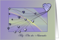 Happy Valentine’s Day in Brazilian Portuguese, Purple Hearts card