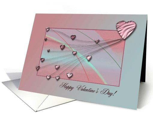 Happy Valentine's Day, Peach Hearts card (737524)