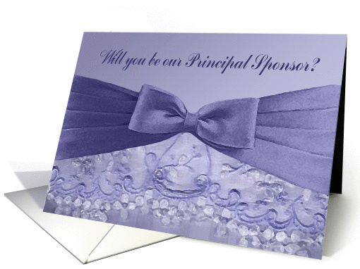 Bow on Lace in Purple, Principal Sponsor Request card (746437)