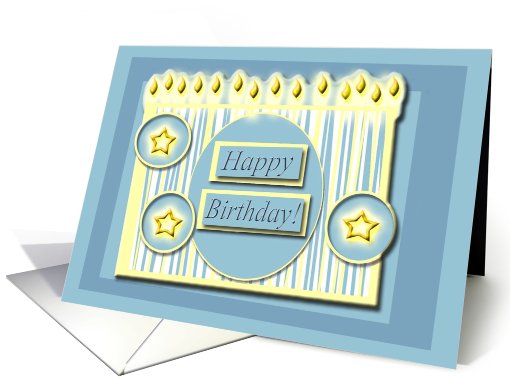 Candles and Stars, Happy Birthday, From all of us card (746553)