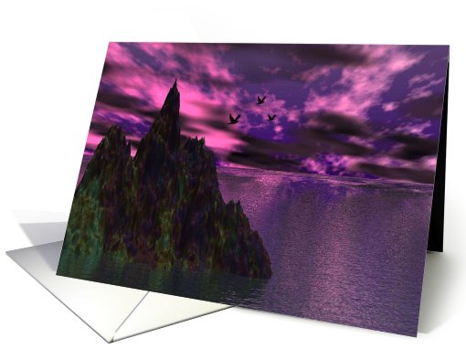 Purple Sky with Birds, Birthday card (746883)