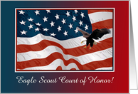 Eagle and Flag, Eagle Scout Invitation, Award Ceremony, Custom Text card