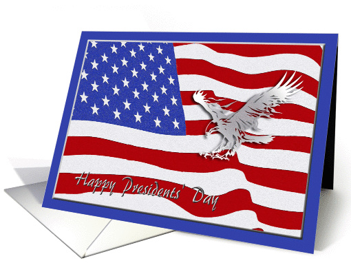 Eagle and Flag, Presidents' Day card (748652)