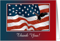 Eagle and Flag, Thank you for your Service! card