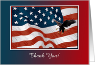 Eagle Landing on American Flag, Thank you, Eagle Scout Project card