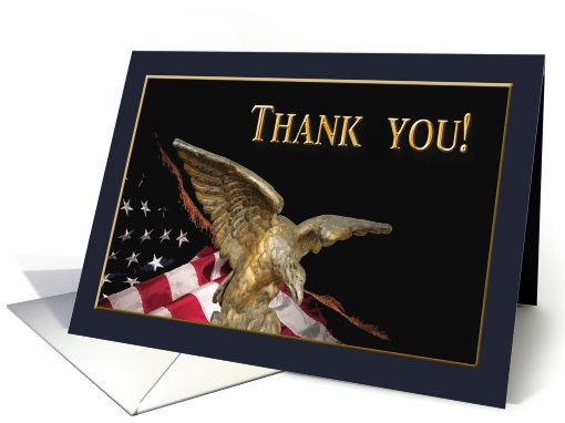 Eagle Soar with American Flag, Thank you for your Service! card