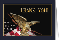 Eagle Soar with American Flag, Thank you for your Service! card