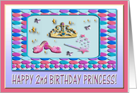 Happy 2nd Birthday Princess with her Golden Crown card