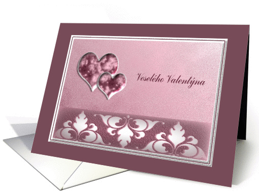 Pink Hearts Design, Happy Valentine's Day in Czech,... (752559)