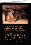 We are all a little weird, Meerkats, Valentine’s Day card