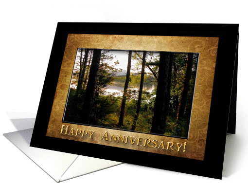 Happy Anniversary, Mountain Lake Forest, For Couple card (753461)