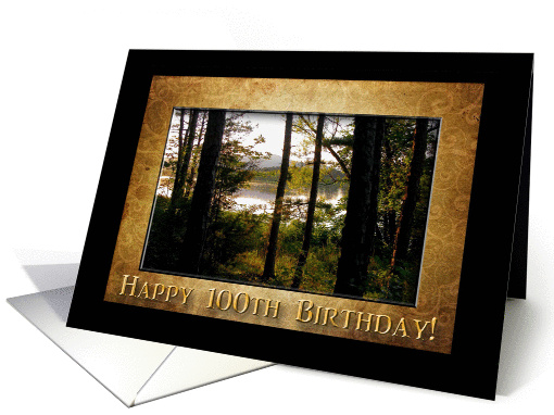 100th Birthday, Mountain Lake Forest card (754646)