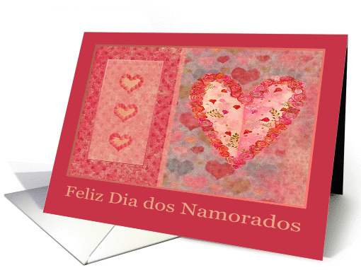 Hearts of Roses, Happy Valentine's Day in Portuguese card (756811)
