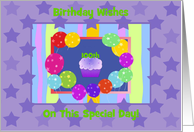 Colorful Cupcake and Balloons , Happy 100th Birthday card